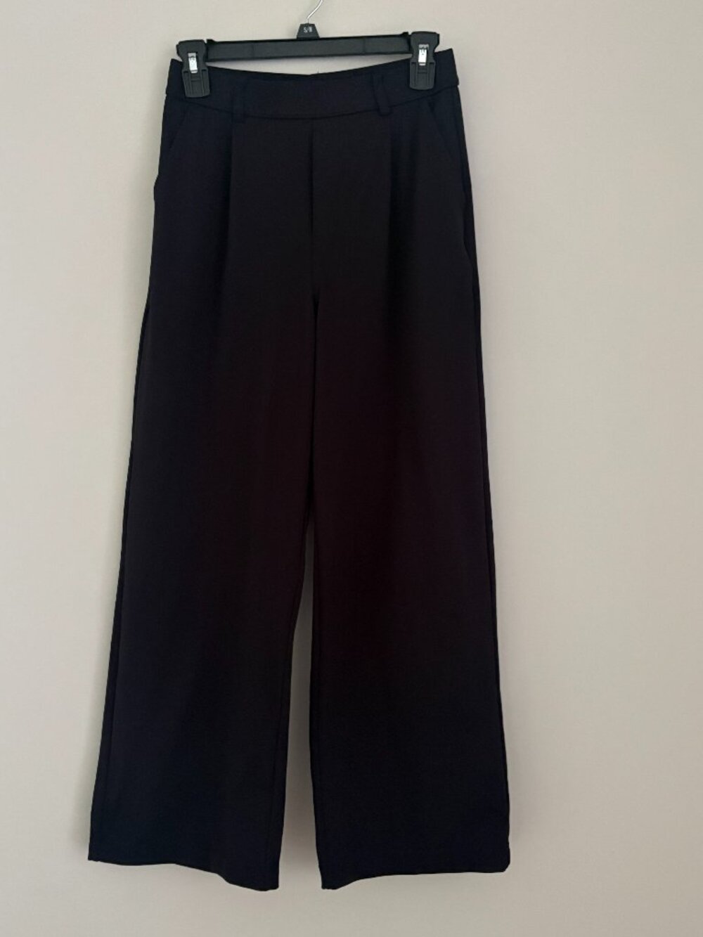 Halara Black Wide Leg Flowy Pants High Rise Pleated Stretch Comfy Chic S Petite